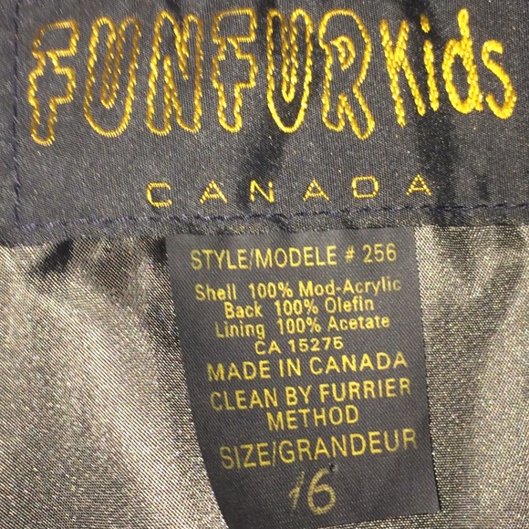 Made in Canada-Fun Faux Fur Jackets, Girls, sz 12, and sz 16 - Picture 10 of 11